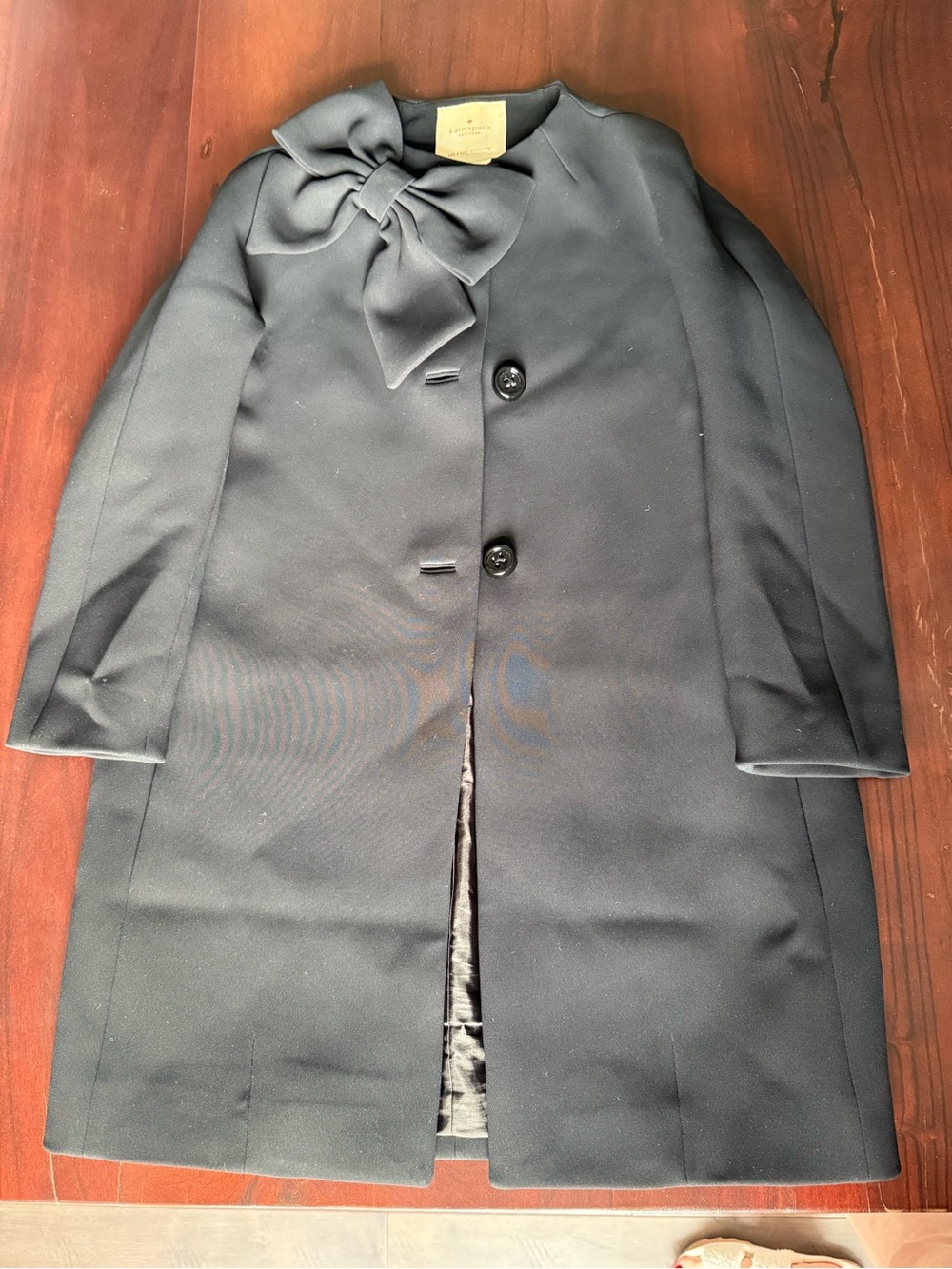 Kate Spade Black Bow “Dorothy” Dress Coat - Picture 7 of 15